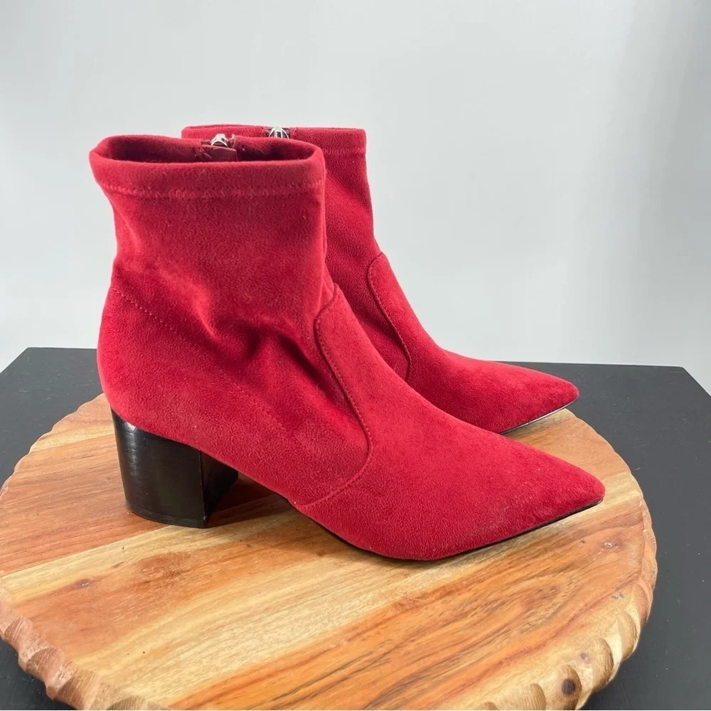 Marc Fisher Red Jerica ankle‎ pointed toe sock Booties SIZE 6